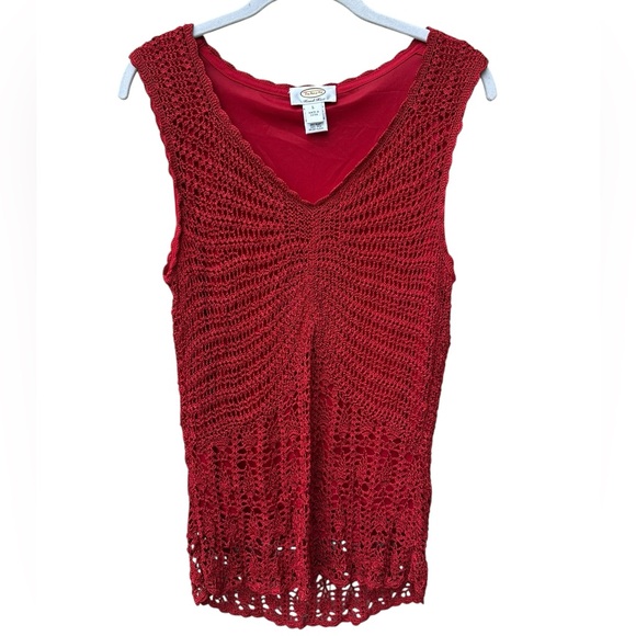 Talbots Vibrant Red Knit Top Size L - Picture 2 of 7